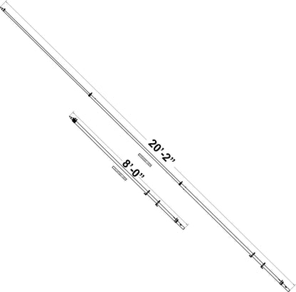 Taco Marine  20' Carbon Fiber Tele-Outrigger Poles, Twist & Lock - OT-4200CF-HD
