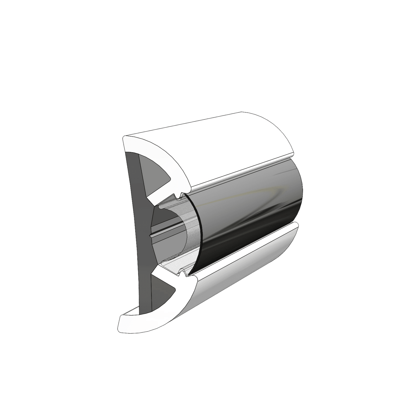 TACO Marine 2-1/2" X 1" Large Suproflex Rub Rail 100' Grey - V11-9970GRD100D