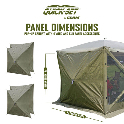 CLAM Quick Set Escape Portable Canopy Shelter with Wind and Sun Panels (4 pack) - 149118