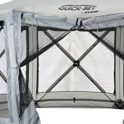 CLAM Quick-Set Pavilion 12.5 x 12.5 Foot Portable Outdoor Canopy Shelter, Gray - 154690