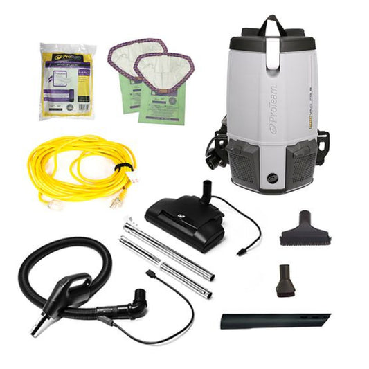 Proteam ProVac FS 6, Backpack Vacuum, 6QT, w/ Commercial Power Nozzle Tool Kit, 11.6lbs - 107461