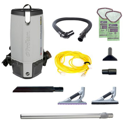 Proteam Stratus Super Coach Pro 10, Backpack Vacuum, 10QT, w/ ProBlade Hard Surface & Carpet Tool Kit, 12.9lbs - 107649