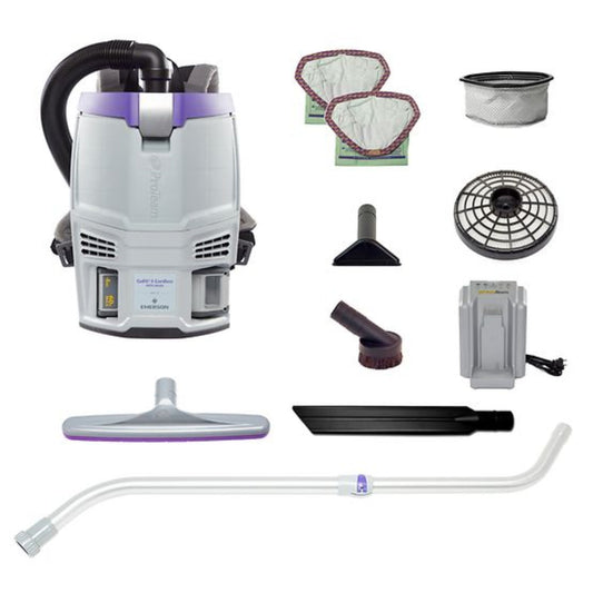 Proteam GoFit 3, Backpack Vacuum, 3 QT, Cordless, 4Ah, 51 mins Low, 39 mins High, 12.8lbs - 107774