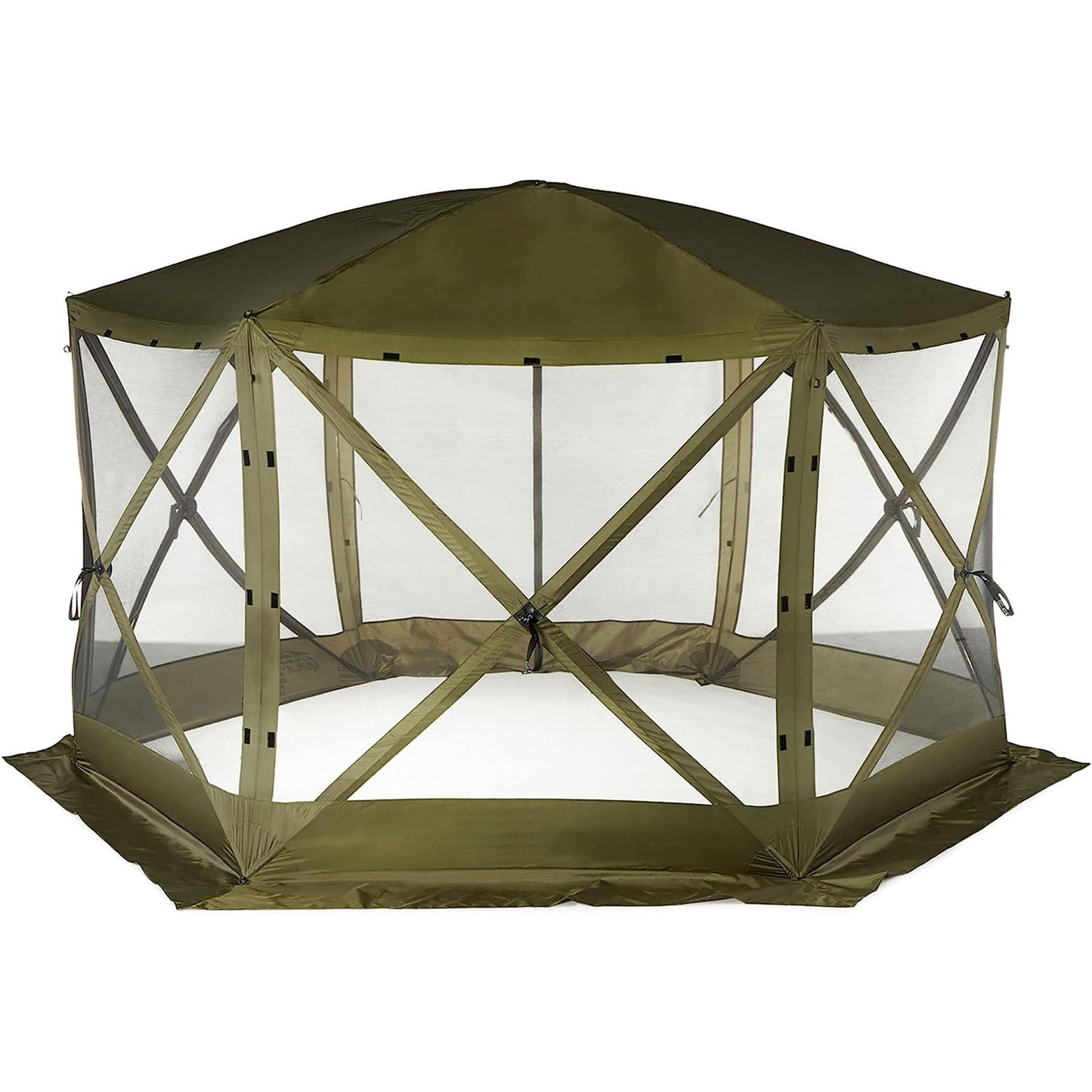 Clam Quick-Set Pavilion 12.5 x 12.5 Foot Portable Outdoor Canopy Shelter, Green - 320777