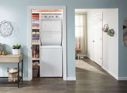 WHIRLPOOL3.5 cu.ft Long Vent Electric Stacked Laundry Center 9 Wash cycles and AutoDry - WETLV27HW-KT
