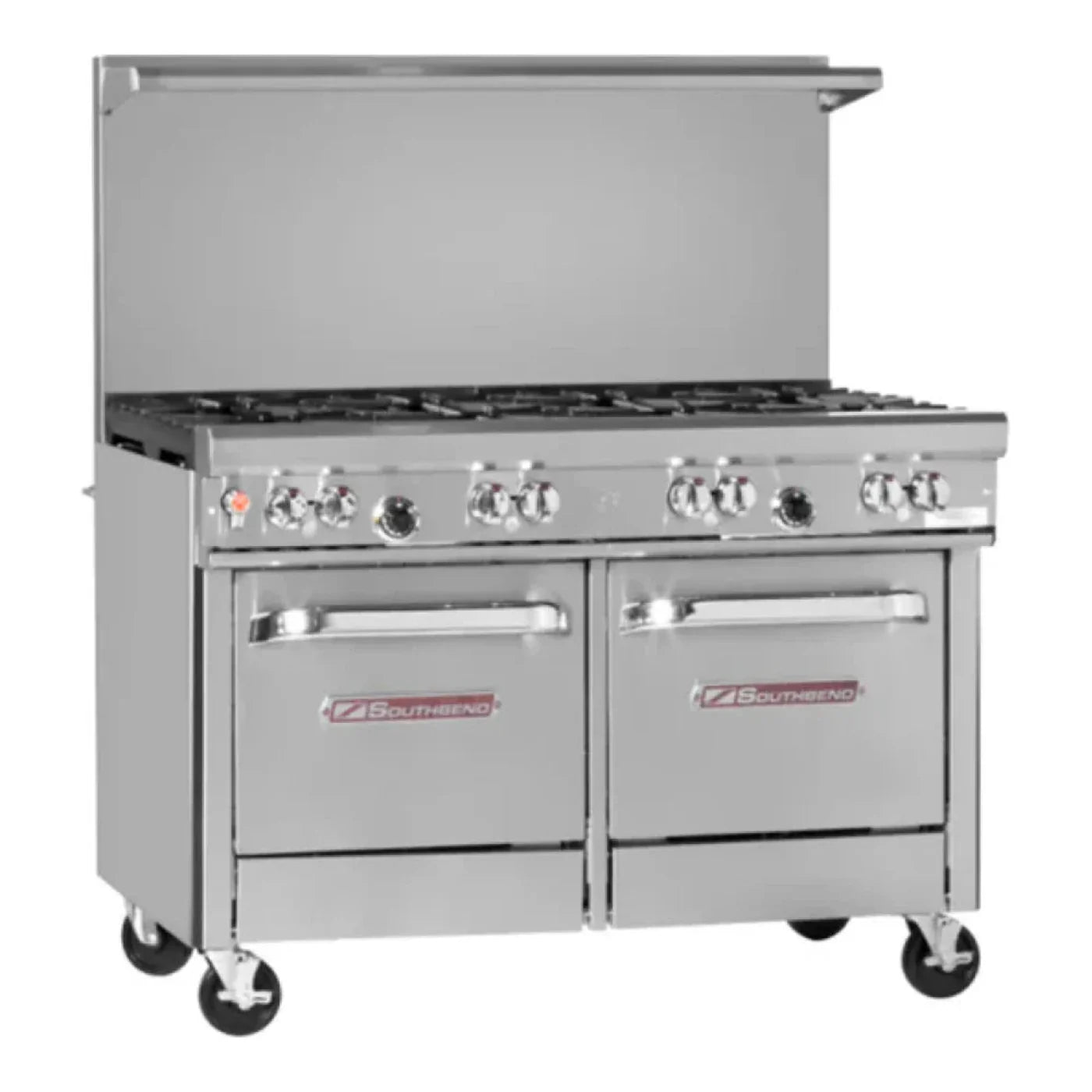 Southbend  Ultimate Natural Gas Range 48”, 8 Non-Clog Burners, Standard Grates With 2 Space Saver Oven Base 354000 BTU - 4481EE