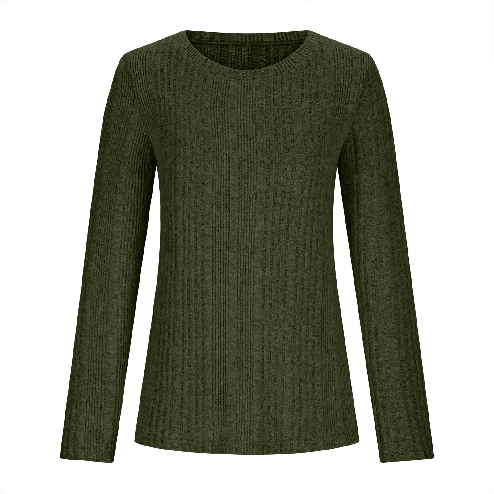 Green Long Sleeve Lightweight Sweaters for Women