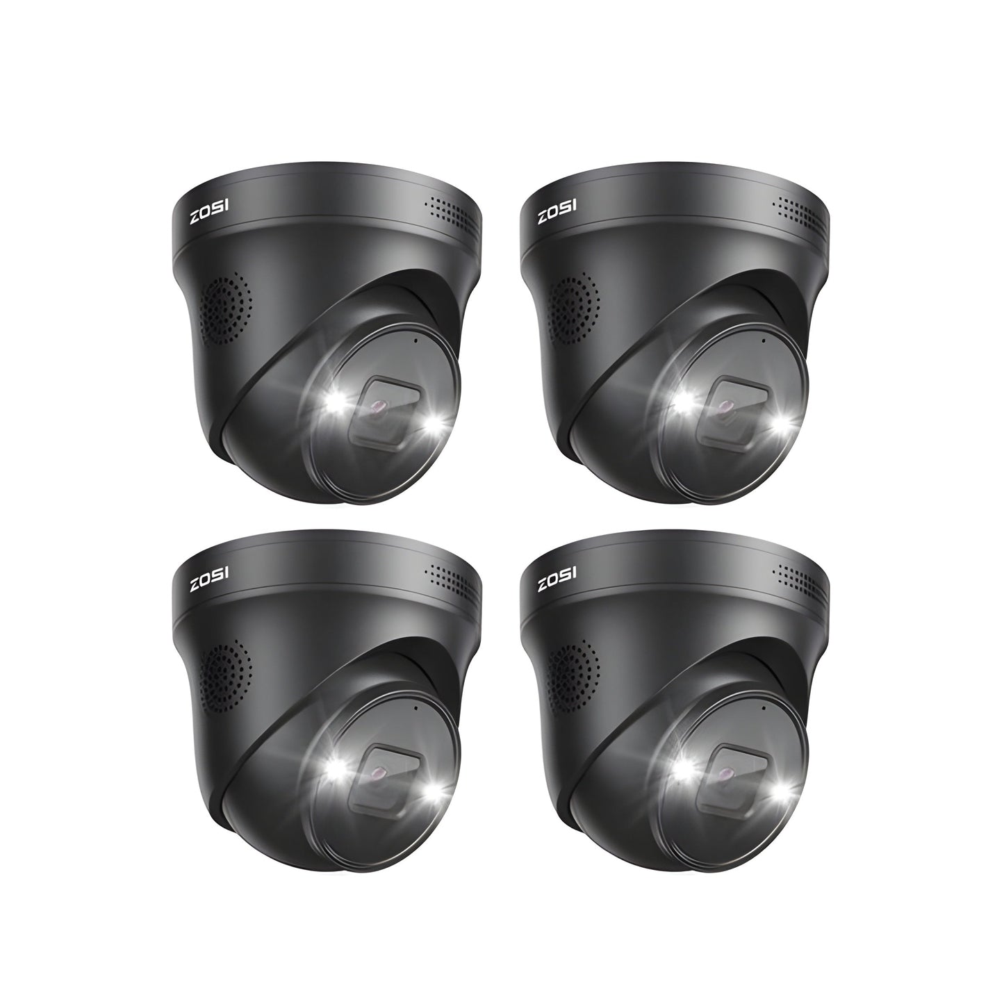 Zosi 4PCS 4K Add-on PoE Security Cameras, Person & Vehicle Detection, C225 - 4PCS 4K