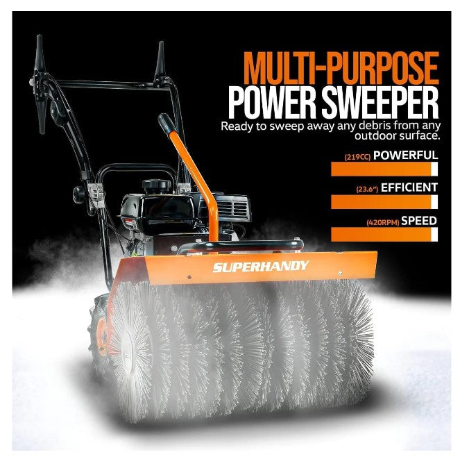 Super Handy GUT097 7HP Gas Engine 23.5" Power Sweeper New
