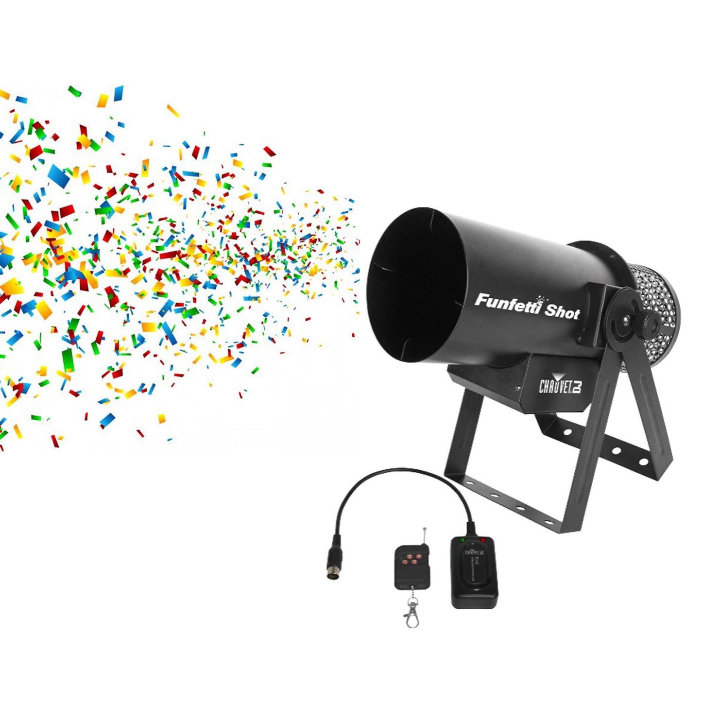 CHAUVET DJ Funfetti Shot Professional Special Event Confetti Launcher and Remote - 61156