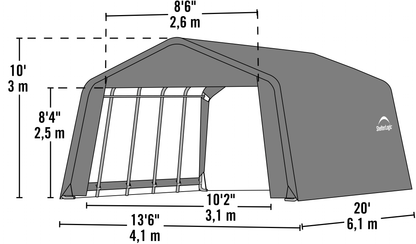 ShelterLogic | ShelterCoat 13 x 20 ft. Wind and Snow Rated Garage Round Green STD - 73342
