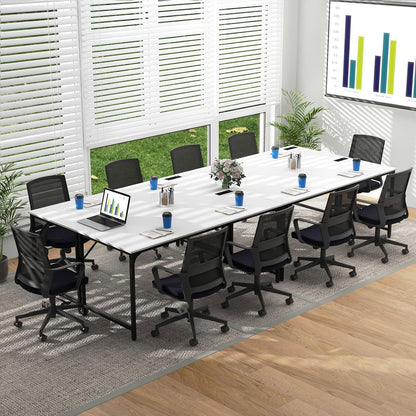 Tangkula 60” Large Computer Desk with Charging Station, Modern Simple Study Writing Desk with Storage Bag - 4*JV11154US-CF