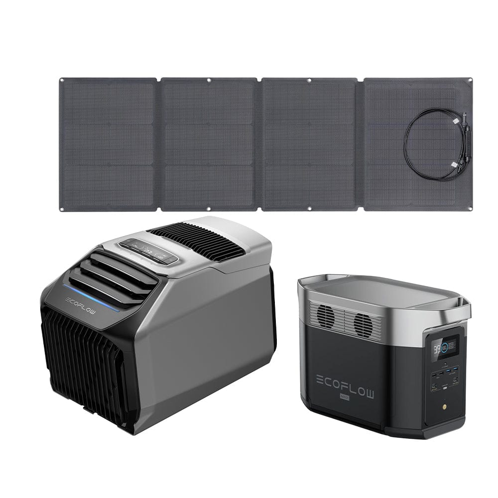 EcoFlow WAVE 2 Portable AC + DELTA Max 2000 + 110W Portable Solar Panel