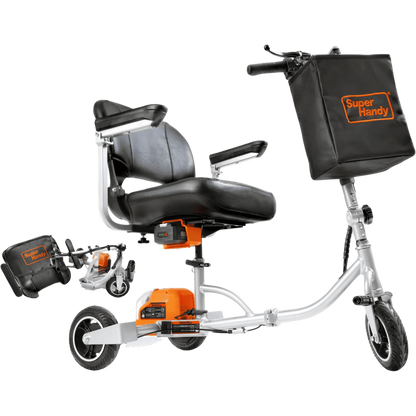 Super Handy GUT140 48V 3-Wheeled Lightweight Long Range with Extra Battery Folding Mobility Scooter New