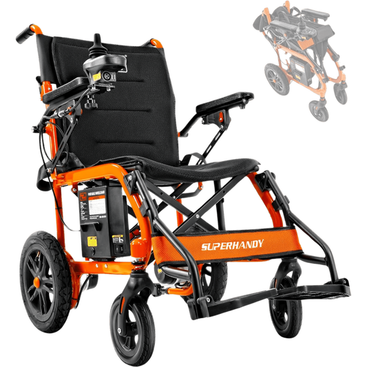 Super Handy GUT155 Foldable Electric Wheelchair 24V 6Ah 250W 3.7 MPH Max Speed 6 Mile Range New
