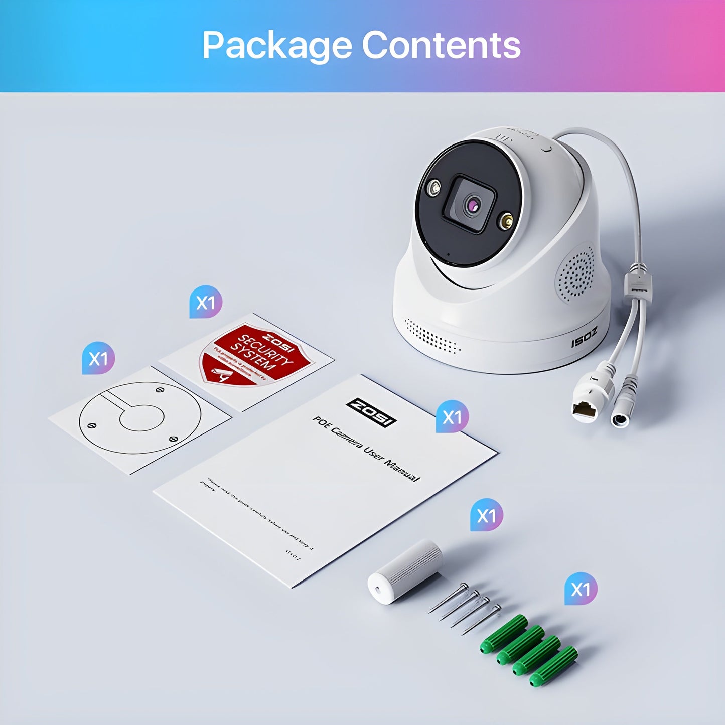 Zosi Add-on 4K PoE Dome Camera + Person & Vehicle Detection - Add-on 4K1
