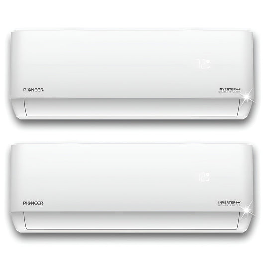 Pioneer Mini Split 24,000 BTU 2 Zone Ductless Air Conditioner and Heat Pump - WYT030GLHI22M3-12W-12W