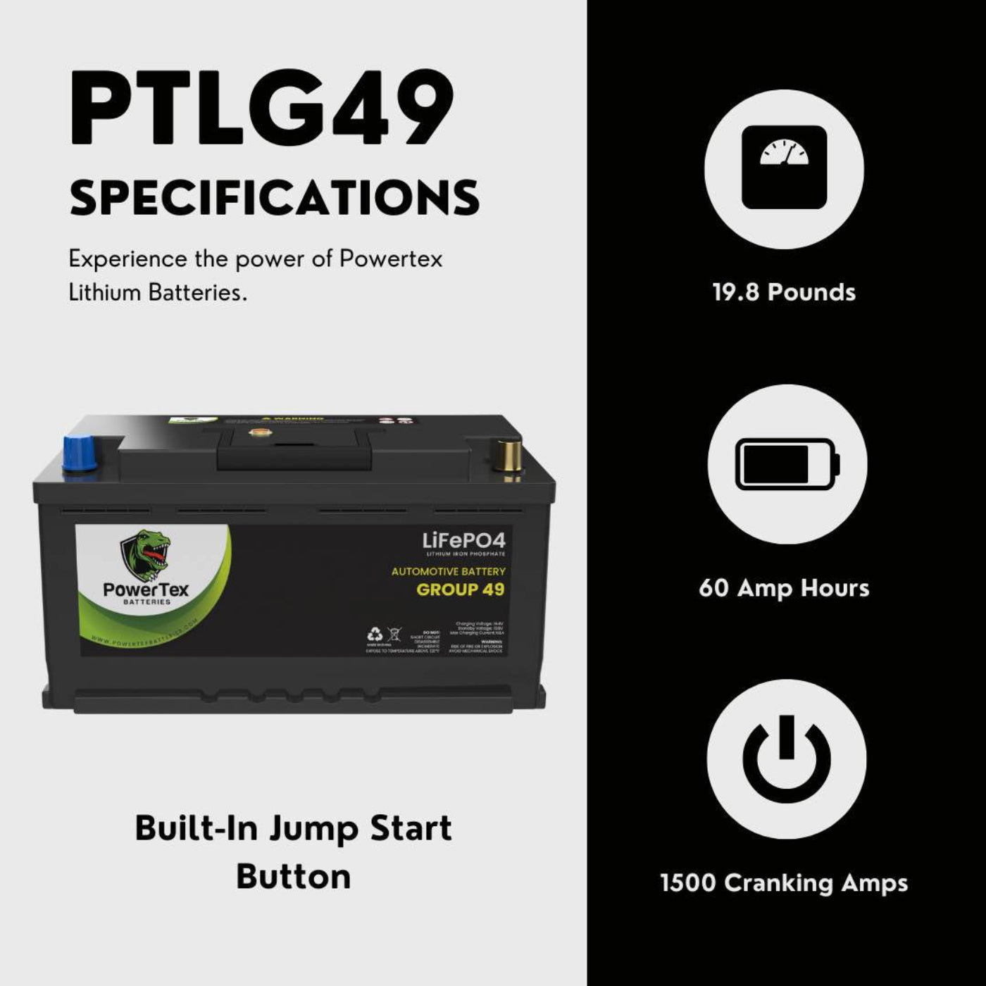 2006 BMW 530xi Car Battery BCI Group 49 / H8 Replacement Lithium LiFePO4 Automotive Battery