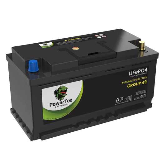 PowerTex2016 BMW 428i Car Battery BCI Group 49 / H8 Replacement Lithium LiFePO4 Automotive Battery