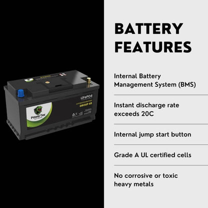 2006 BMW 530xi Car Battery BCI Group 49 / H8 Replacement Lithium LiFePO4 Automotive Battery