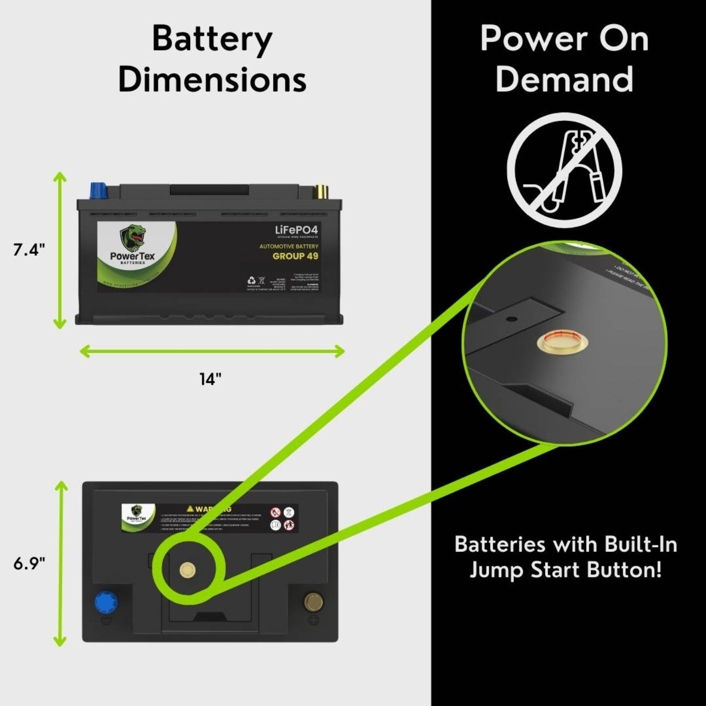 2006 BMW 530xi Car Battery BCI Group 49 / H8 Replacement Lithium LiFePO4 Automotive Battery