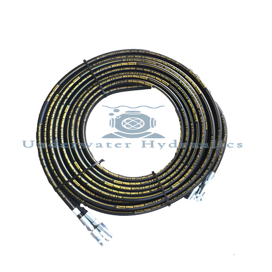 Stanley Hydraulics 1/2" x 1/2" x 25' Molded Twinline Hydraulic Hose w/ Flush Face Fittings - 58633