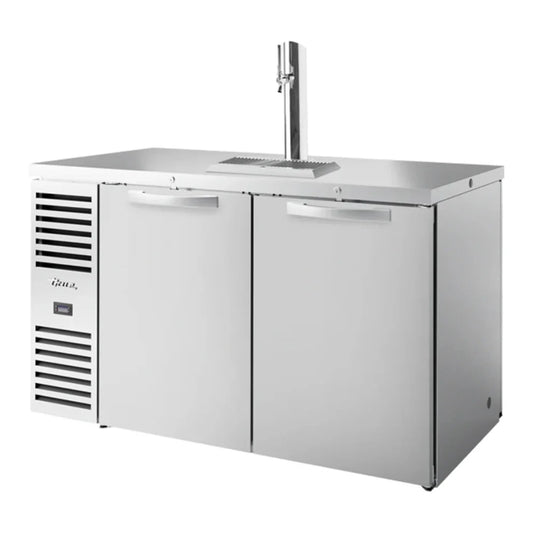 True 60" TDR Series Stainless Steel Single Tap Kegerator Pass-Through Beer Dispenser with 2 Keg Capacity 1 Column,115v/1ph - TDR60-PTSZ1-L-S-SS-SS-1