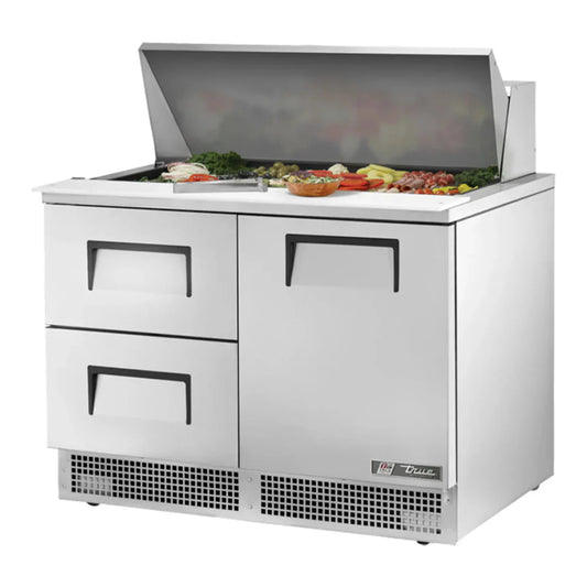 True LH 48-1/8"  Stainless steel Forced-air Two Section Sandwich / Salad Unit, 115v/1ph - TFP-48-18M-D-2_