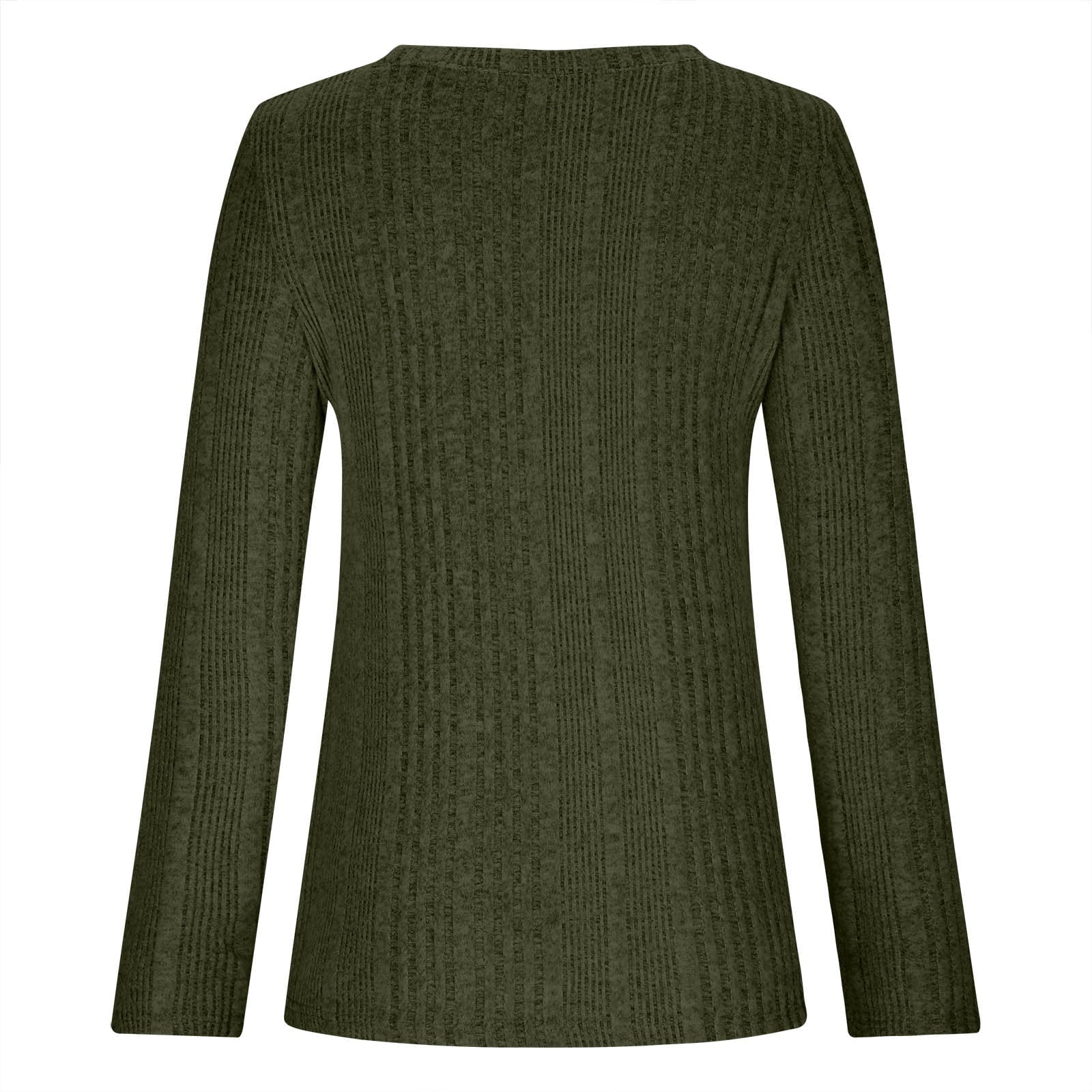 Green Long Sleeve Lightweight Sweaters for Women