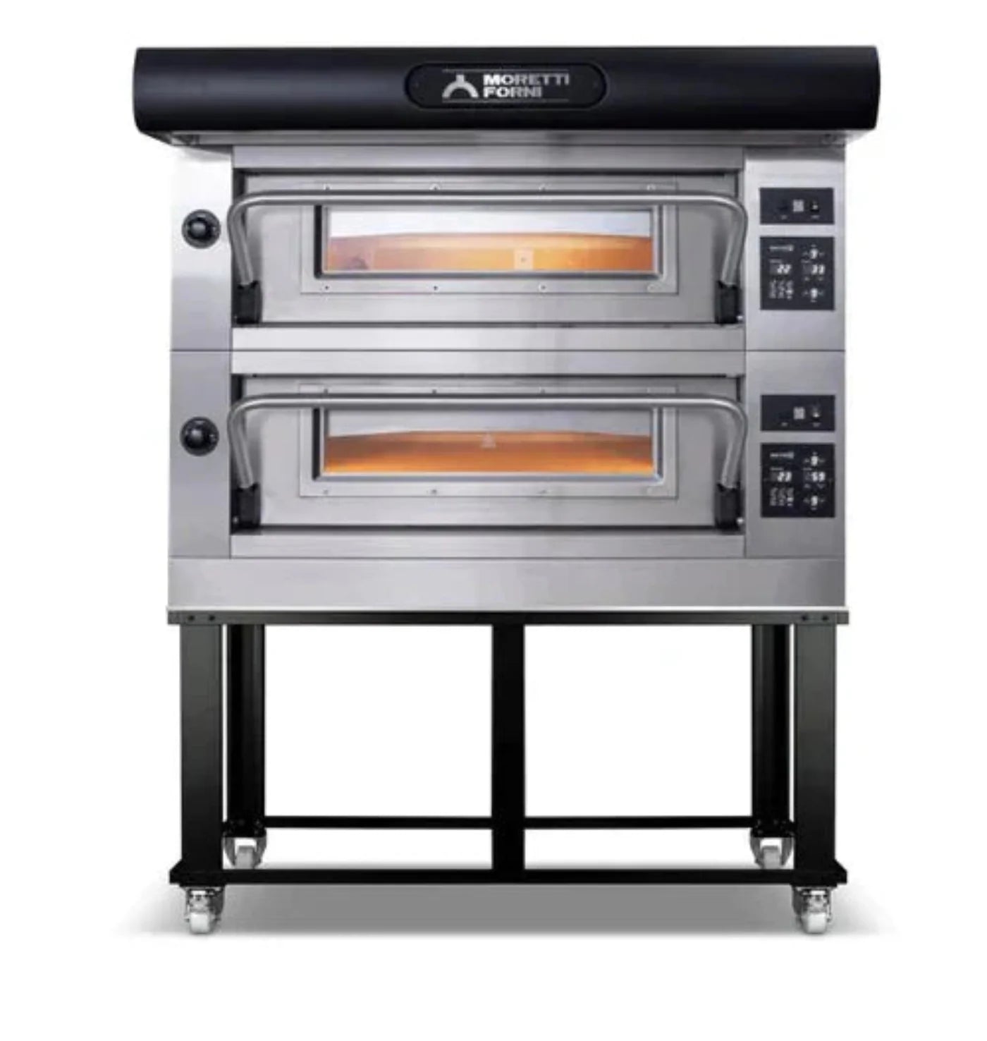 AMPTO Electric Pizza Oven Amalfi 46'' x 44'' x 7'' (Chamber) 208/240/60/3 - 2 Deck with tray guide base - AMALFI D2