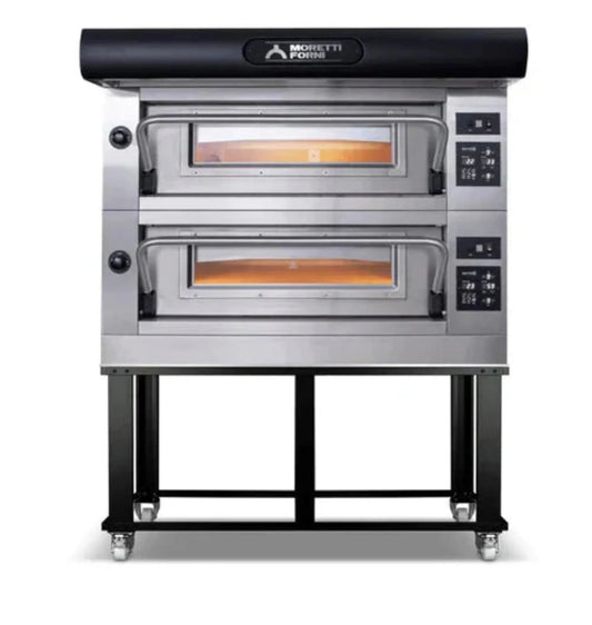 AMPTO Electric Pizza Oven Amalfi 46'' x 44'' x 7'' (Chamber) 208/240/60/3 - 2 Deck with tray guide base - AMALFI D2