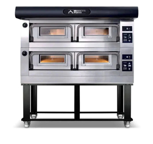 AMPTO Electric Pizza Oven Amalfi 38'' x 29'' x 7'' (Chamber) 208/240/60/3 - 2 Decks with tray guide base - AMALFI B2X