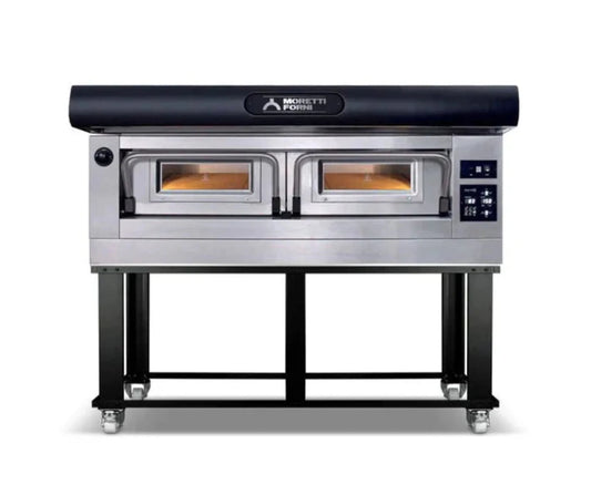 AMPTO Electric Pizza Oven Amalfi 26'' x 41'' x 7'' (Chamber) 208/240/60/3 - 3 Decks with tray guide base - AMALFI B1X