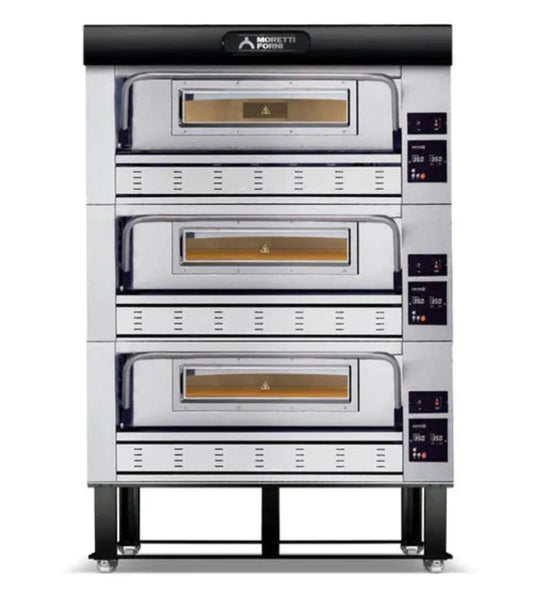 AMPTO Gas Pizza Oven P110G 44'' x 29'' x 7'' (Chamber) - 3 Decks - P110G A3X