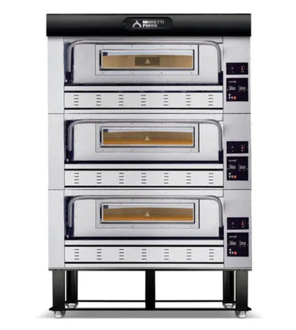 AMPTO Gas Pizza Oven P110G 44'' x 29'' x 7'' (Chamber) - 3 Decks - P110G A3X