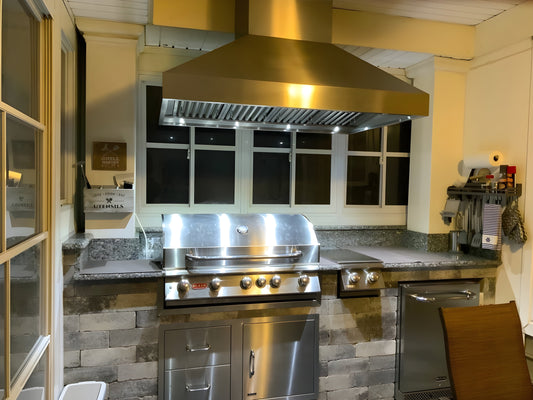 Proline BBQ Island Range hood, 2000 CFM, Thick 304 Stainless Steel - PLGI BBQ.ULTRA Island 48