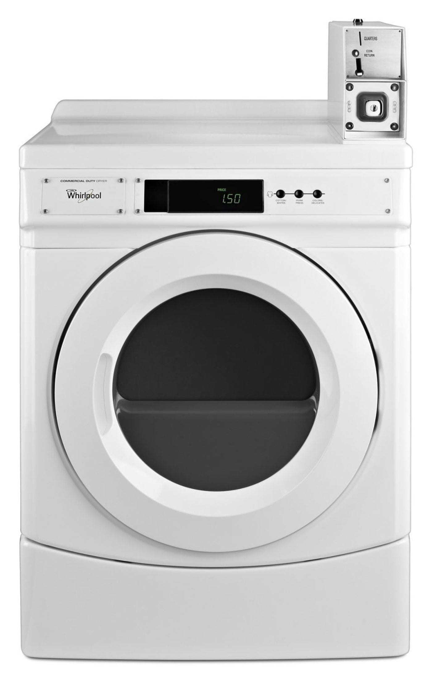 WHIRLPOOL27" Commercial Electric Front-Load Dryer Featuring Factory-Installed Coin Drop with Coin Box White - CED9150GW-KT