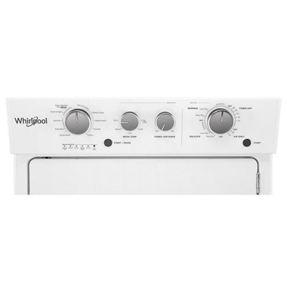 WHIRLPOOL3.5 cu.ft Long Vent Electric Stacked Laundry Center 9 Wash cycles and AutoDry - WETLV27HW-KT