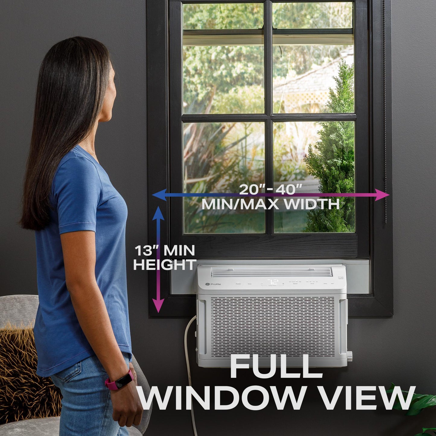 GE APPLIANCES 12,200 BTU Smart Window AC for Large Rooms – PHNT12CC-KT