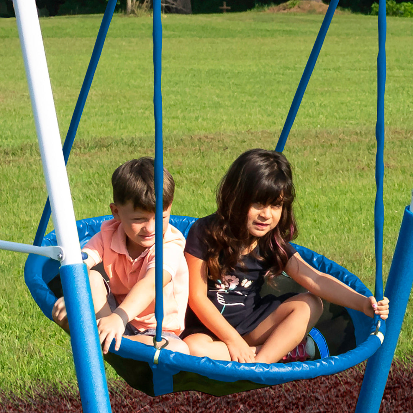 XDP Recreation All Star Playground Outdoor Swing Set, Rider, Super Disc & Slide - 125405
