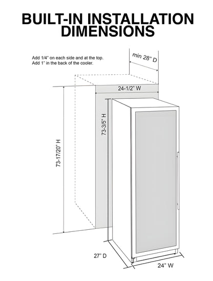 Vinotemp Connoisseur Series 168 Single-Zone Beverage Cooler (Left Hinge) - EL-168WCBC-L