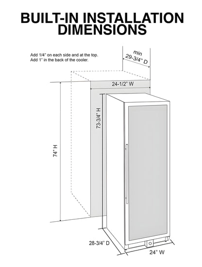 Vinotemp 141-Bottle Single-Zone Backlit Panel Wine Cooler (Stainless) - EL-WCU107-02