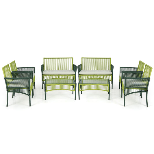 Tangkula 4 Pieces Outdoor Rattan Chair Set for Backyard, Poolside, Balcony - NP11282