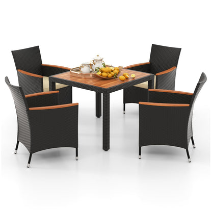 Tangkula 5 Pieces Patio Dining Table Set for 4 - HW71908+