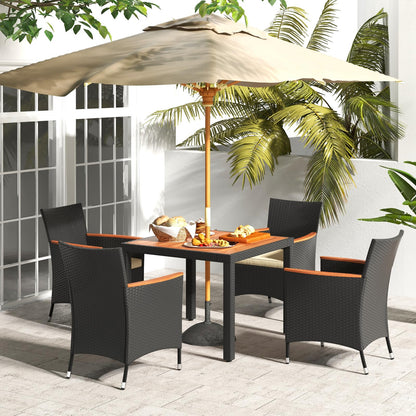 Tangkula 5 Pieces Patio Dining Table Set for 4 - HW71908+