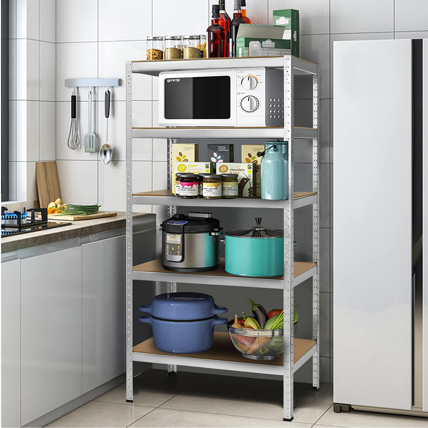 Tangkula 72" Storage Shelves, Heavy Duty Steel Frame 5-Tier Garage Shelf - TL35258SL