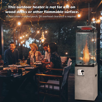 Tangkula 41,000 BTU Propane Patio Heater with Waterproof Cover - NP11219US-GR
