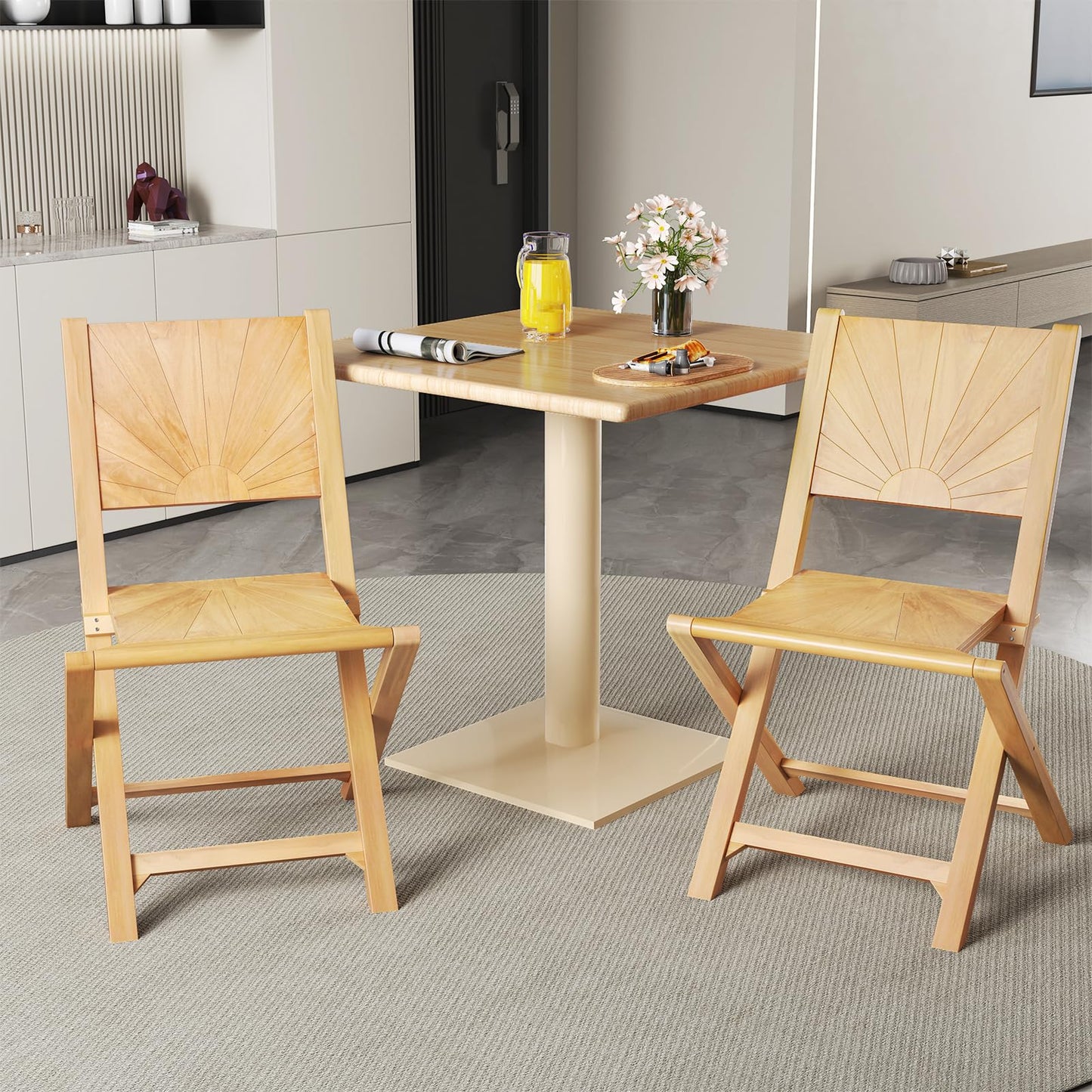 Tangkula 2/4 Pieces Folding Patio Chairs(Sun Back) - 2*JV12297