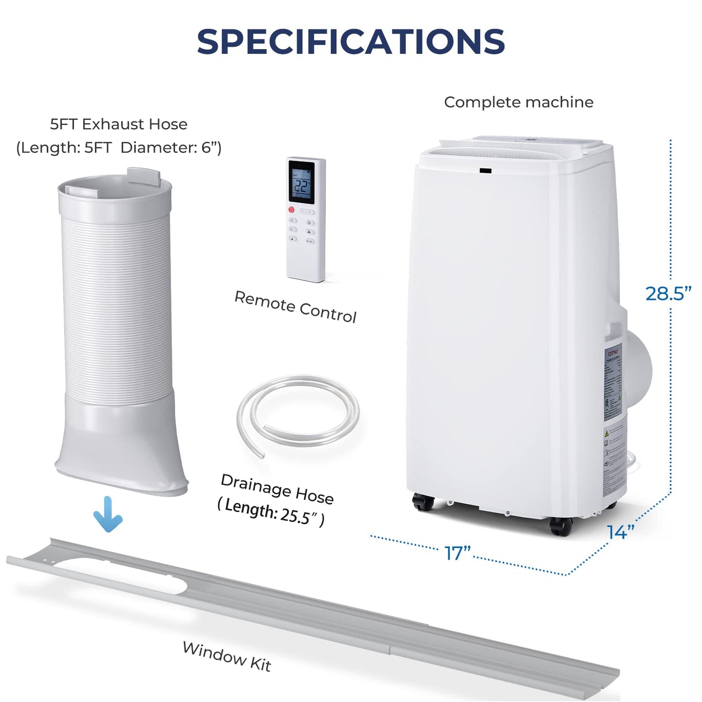Tangkula 3 in 1 Air Cooler with Fan & Dehumidifier (12000BTU) - ES10115US-WH
