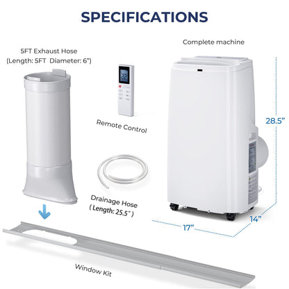 Tangkula 3 in 1 Air Cooler with Fan & Dehumidifier (12000BTU) - ES10115US-WH